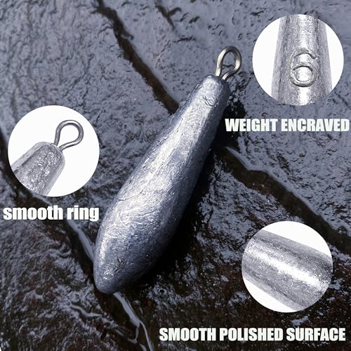 Drop Shot Fishing Weights Sinkers for Saltwater Freshwater Fishing - style: 5 Ounce-4pcs