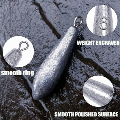 Drop Shot Fishing Weights Sinkers for Saltwater Freshwater Fishing - style: Mixed-10pcs