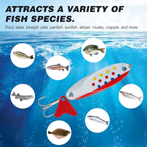 Fishing Lures Casting Spoon Lure, 5pcs Hard Metal Spoon Fishing Lures for Trout Bass Crappie Pike Walleye Saltwater Freshwater Fishing Gear 3/16oz-2oz - color: Painted-A, size: 1/2oz(14g)