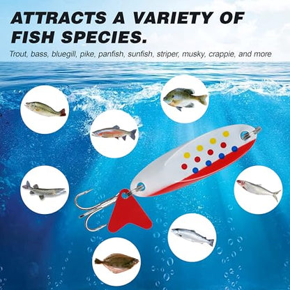 Fishing Lures Casting Spoon Lure, 5pcs Hard Metal Spoon Fishing Lures for Trout Bass Crappie Pike Walleye Saltwater Freshwater Fishing Gear 3/16oz-2oz - color: Painted-A, size: 1/2oz(14g)
