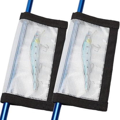 Fishing Lure Wraps 2-10 Pack Durable Clear PVC Lure Wrap for Fishing Rod Saltwater Hook Covers Fabric Lure Protector - color: 2 pack Large 7.8″x 4.3″
