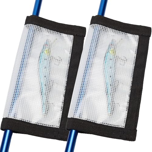 Fishing Lure Wraps 2-10 Pack Durable Clear PVC Lure Wrap for Fishing Rod Saltwater Hook Covers Fabric Lure Protector - color: 2 pack Large 7.8″x 4.3″