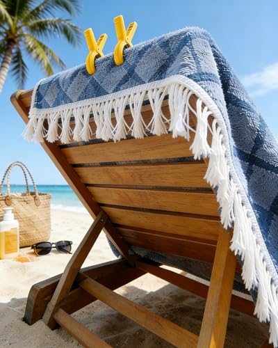 10 Pack Beach Towel Clips Heavy Duty Large Beach Essentials Chair Pool Clip | Yellow Clips with Strong Grip, Silicone Protection, Rust Resistant Spring, Multi-Use for Beach, Boat, Cruise & Outdoors - color: Yellow
