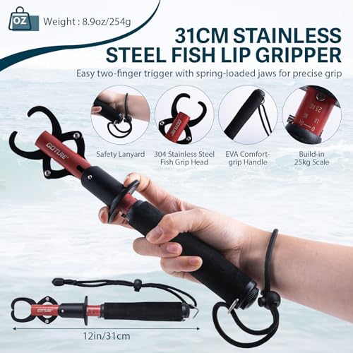 Goture Fishing Lures with Tackle Box and Fishing Tool Kit Set for Adults, Include Fish plier, Fish Ruler, Fishing Gripper,Gloves Weigh Scale with Gift Box - color: Gift Boxed, size: Tools Set+Lure Kit+Scale+CR Gloves