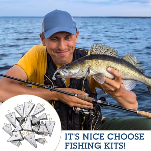 Shimeyao 18 Pieces Pyramid Sinkers Fishing Weights Triangle Fishing Sinkers Rig Pyramid Sinker for Ocean Saltwater Surf Bass Casting Gear Tackle - size: 1, 2 ,3 oz