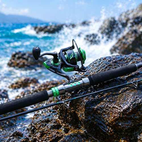Sougayilang Big Game Spinning Combo – 7ft MH 2-Piece Rod, 33LB Drag, 6.2:1, 12+1 Bearings, 4000 Reel for Catfish, Pike, Carp – Heavy Duty Lake & River