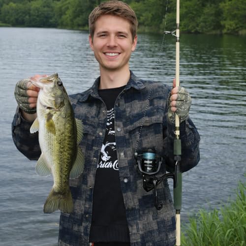 Sougayilang Fishing Rod and Reel Combo, Spinning Combo,Strong Carbon&Glass Composite Rods with EVA Handle- 1Pack- Black