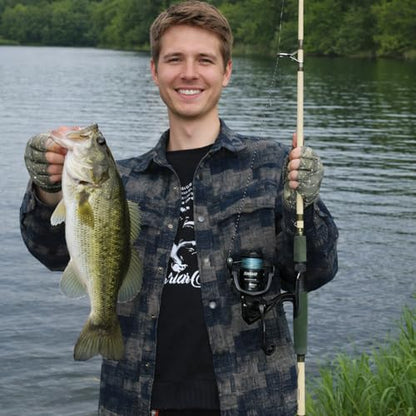 Sougayilang Fishing Rod and Reel Combo, Spinning Combo,Strong Carbon&Glass Composite Rods with EVA Handle- 1Pack- Black