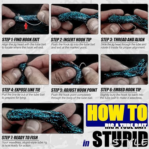 30/20/10 Pcs Tube Jig Heads for Bass Fishing, Tube Bait Worm Hooks rigs for Freshwater Saltwater, 5/16oz, 1/4oz, 3/16oz, 1/8oz - color: A3-1/8oz, 20 Pcs