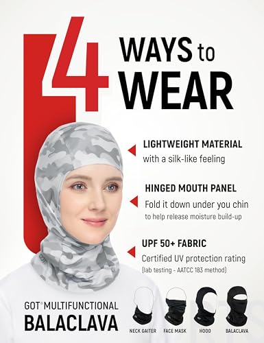 UPF 50+ Balaclava Ski Mask for Men Women - UV Face Mask Motorcycle Shiesty | Windproof, Breathable, Hinge Design, Full & Half Face Coverage, Fits Under Helmet, Snowboarding, Skiing - color: Jigsaw Snow