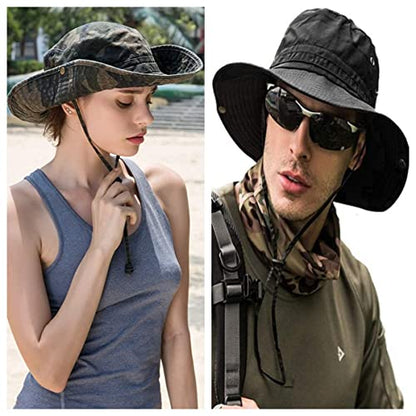Sun Hats for Men Women Bucket Hat UPF 50+ Boonie Hat Foldable UV Protection Hiking Beach Fishing Summer Safari - color: 1pack-blue-1