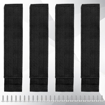 Arrowbash 4 Pcs Fishing Rod Straps for Boat Deck 28.1'' Nylon Rod Straps( up to 5) with 24 Screws Secure for Fishing Boat Accessories - color: Black