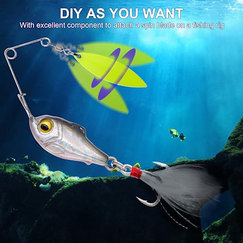 Fishing Spinnerbait Smooth Spoons Kit Fishing Spinner Blades Smooth Spoons Rigs with Willow and Teardrop Making Fishing Lures Replacement Accessories - color: B: 30Pcs Spinnerbaits Smooth Spoons Kit