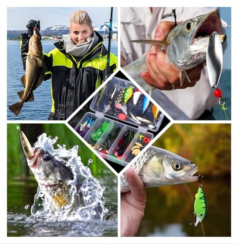 Fishing Lures Set Fish Lure kit for Bass Trout Salmon Freshwater Fish Tackle kit Including Fishing Tools,crankbaits topwater Lures, Soft Lures, Jigs,More Fishing Gear Set and Equipment