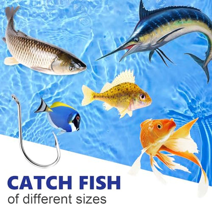 UCEC Octopus Hooks Saltwater Freshwater, Small Fishing Hooks 1000/400/150PCS Barbed Catfish Bend Eye Circle Hook, for Dad Fish Hook Kit Size1/0#1#2#3#4#5#6#7#8#9#10#11#12 - color: 1000PCS Size: #3 #4 #5 #6 #7 #8 #9 #10 #11 #12