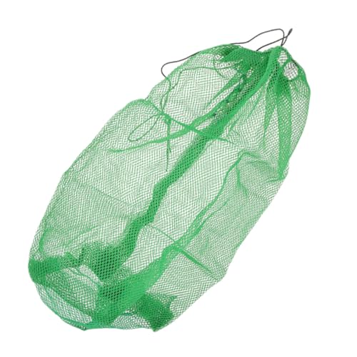 Luxshiny Portable Fishing Net Bag Drawstring Mesh Basket Nylon Collapsible Fish Keeper Net 100x60cm for Outdoor Fishing and Crabbing