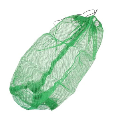 Luxshiny Portable Fishing Net Bag Drawstring Mesh Basket Nylon Collapsible Fish Keeper Net 100x60cm for Outdoor Fishing and Crabbing