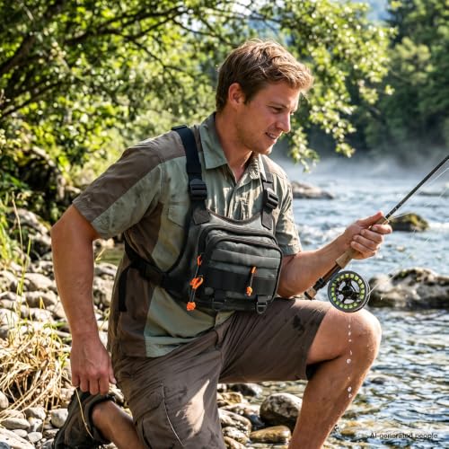All in One Fishing Chest Pack Tackle Bag with Tackle Box, Fishing Lures Kit, Hook Remover Tool, Fish Lip Gripper, Fishing Plier Friendly for Beginners & Professional Anglers Gifts for Men (Green) - color: Green