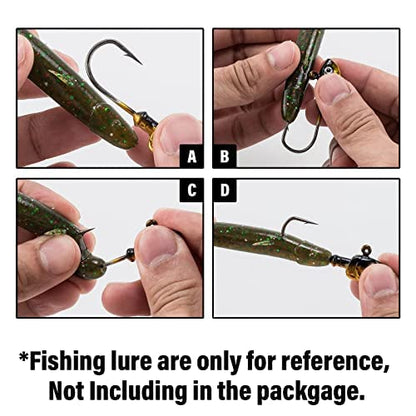 Dr.Fish 10 Pack Swimbait Jig Heads, Saltwater Fishing Jig Heads 3D Eyes High Carbon Steel Hooks Surf Fishing Lures Flounder Striper Halibut Pompano Bass - color: Firetiger, size: 1.25oz-Hook#5/0