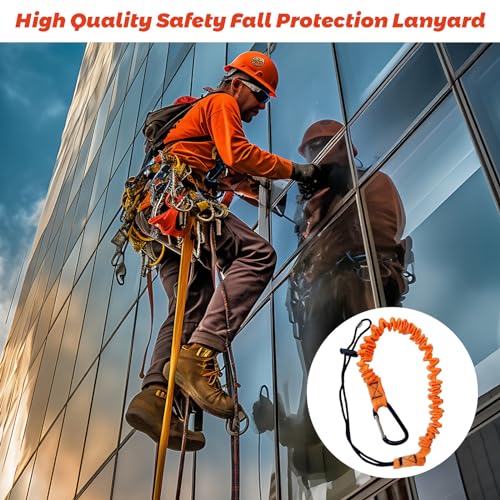 10pcs Retractable Tool Lanyards for Hand Tools with Carabiner and Adjustable Loop End, Extendable Length 31.5 "-43.3", Aluminum Screw Lock Carabiner with Shock Cord Stopper - size: 10 pack