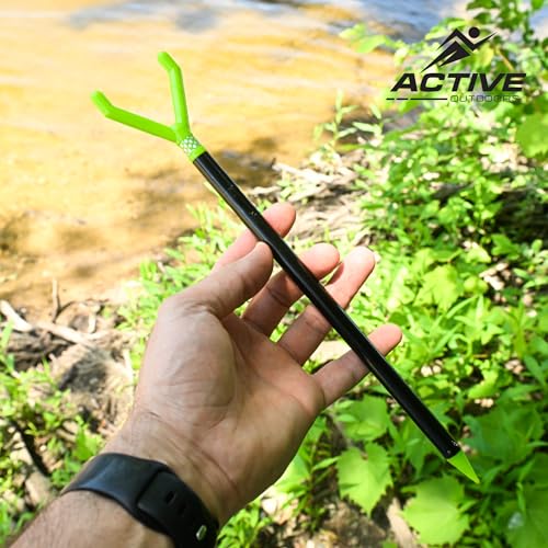 Fishin’ Stix Trident Telescoping Fishing Rod Holders – Extendable 12"–30", 50 lb+ Capacity, Sand Stake Pole Stand for Surf Fishing, Bank Angling, Catfish Rods, Lure & Bait Setup - style: Yellow (4 Pack)