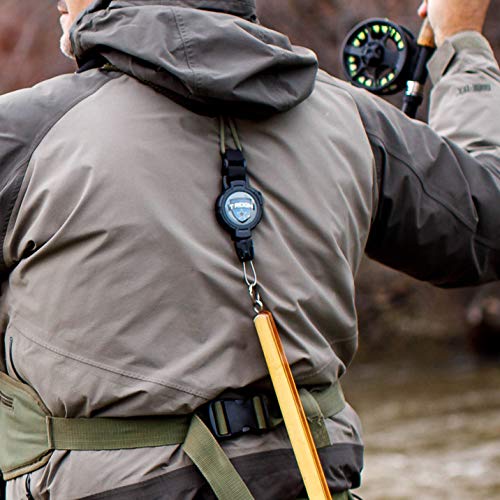 T-REIGN Outdoor Medium Retractable Gear Tether, Carabiner, 36' Kevlar Cord, 6 oz. Retraction, Black Polycarbonate Case, Universal Attachment