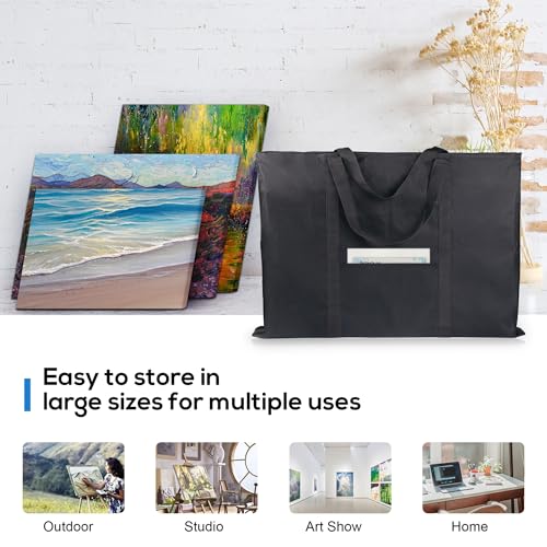 JJRING Dacron Light Weight Art Portfolio Bag, 24'' x 32'' for 23'' x 31'', Black Carrying Storage Case for Poster, Sketching, and Drawing - size: 23''*31''