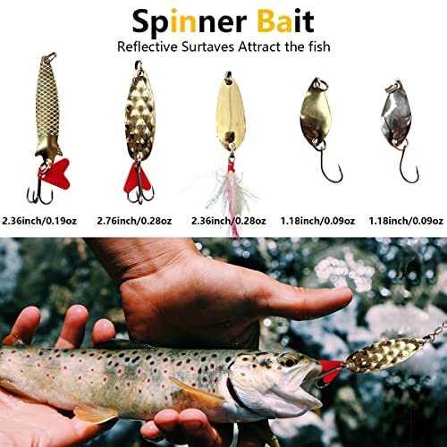 Fishing Lures Kit Set, Baits Tackle Including Crankbaits, Topwater Lures, Spinnerbaits, Worms, Jigs, Hooks, Tackle Box and More Fishing Gear Lures for Bass Trout - color: 87Pcs Fishing Lures Kit