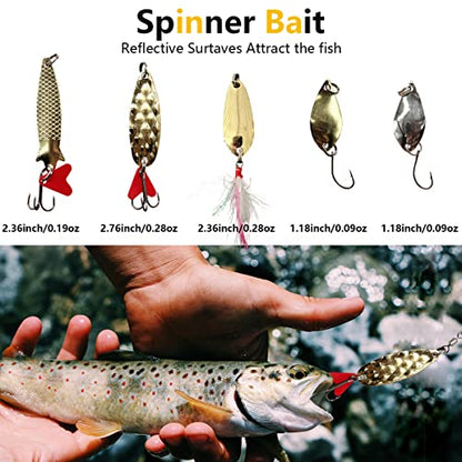Fishing Lures Kit Set, Baits Tackle Including Crankbaits, Topwater Lures, Spinnerbaits, Worms, Jigs, Hooks, Tackle Box and More Fishing Gear Lures for Bass Trout - color: 87Pcs Fishing Lures Kit