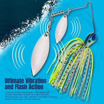 Reaction Tackle Spinner Bait, Compact Profile Fishing Lure with Flash and Vibration for Bass, Trout, Pike, Salmon and Walleye (3-Pack) - color: Hot Tiger, size: 1/4 Oz
