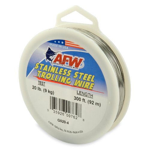 American Fishing Wire Stainless Steel Trolling Wire (Single Strand) - size: 300 Feet, 20 Pound Test