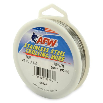 American Fishing Wire Stainless Steel Trolling Wire (Single Strand) - size: 300 Feet, 20 Pound Test