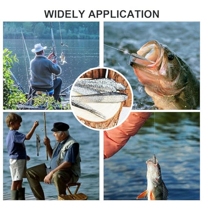 50Pcs Fishing Soft Lures Swimbaits Paddle Split Tail Lifelike Soft Bait for Bass Trout Crappie Walleye 2.76in/0.08oz