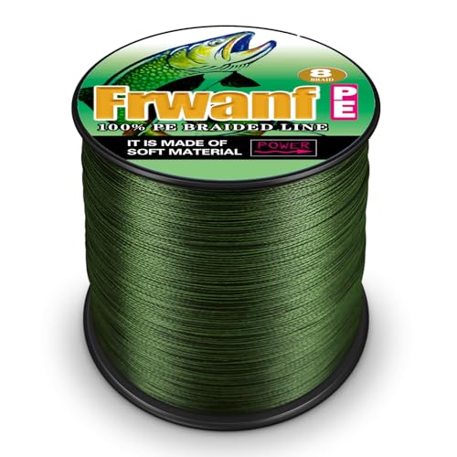 8 Strand Braided Fishing Line - Colorfast - Zero Stretch - High Strength - Abrasion Resistant Braided Line - Thousands of Choices in 9 Colors - Professional Performance in Salt or Fresh Water - color: Army Green (do not fade), size: 6LB-109Yards-0.10MM(do