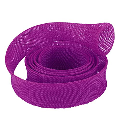 Fishing Rod Sock, Braided Mesh Fishing Rod Sleeve Rod Protector Flat or Pointed End Casting Rods Musky Ice Rod(Purple)