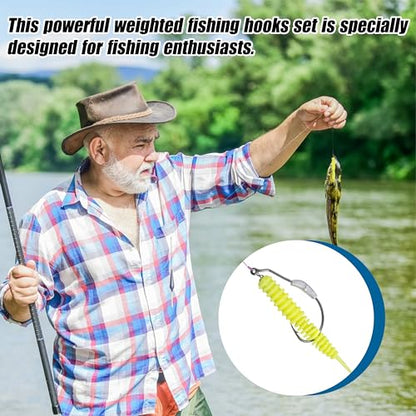 Weighted Swimbait Hooks,10pcs Jig Heads with Twistlock Weighted Soft Plastic Worm Fishing Hooks for Bass Fishing Saltwater Freshwater - size: 5 Sizes Mixed-26pcs