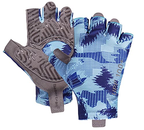 Seibertron S.P.S.G-1 UPF100+ Sun/UV Protection Touchscreen Adult & Youth Glove - color: 1/2 Finger Blue, size: XS Youth