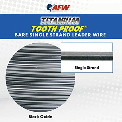 AFW Titanium Tooth Proof, Single Strand Leader Wire - size: 50 lb / .019"
