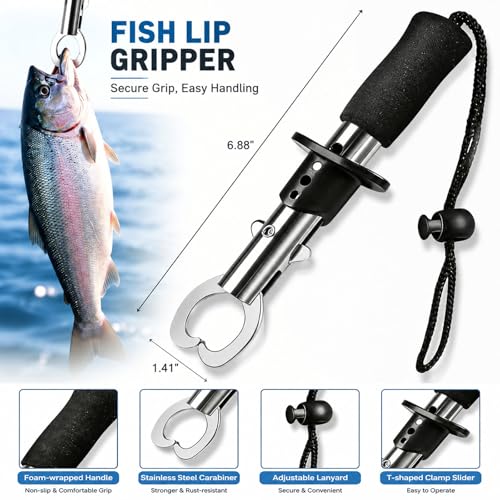 4 Layers Fishing Tackle Box with 547Pcs Fishing Lures Kit | Small Tool Set Included, Gripper, Hook Remover, Accessories, Perfect for Beginners