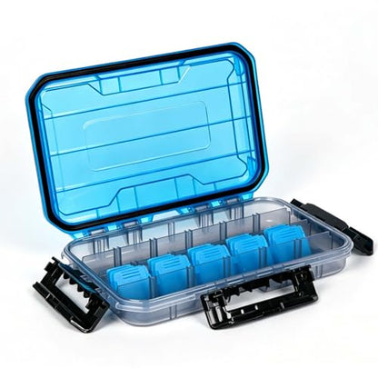 BEAR PAW 3700 Fishing Tackle Boxes Large Waterproof Fishing Tackle Box Lure Tray Storage Organizer Plastic Box with Adjustable Dividers Blue - style: 3700 Waterproof