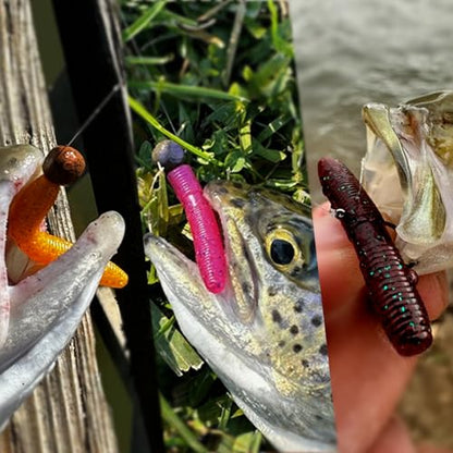 Ray Mini Stick Bait 16pc/Pack 1.75 Inch Fishing Lures Design for Bass, Trout, Panfish, Perch, Crappie, Must-Have Fishing Bait. - color: Orange/Pearl
