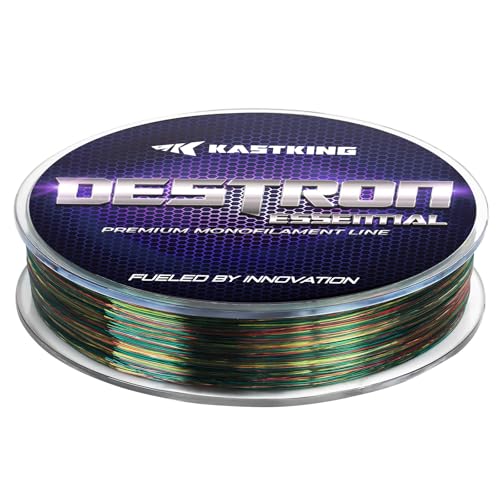 KastKing Destron Essential Monofilament Fishing Line, Advanced Polymer Coating for High Abrasion Resistance, Super Smooth, High Strength, Low Memory Mono Line, Fresh and Saltwater Fishing - color: Chaos Camo, size: 10LB(300 Yds)