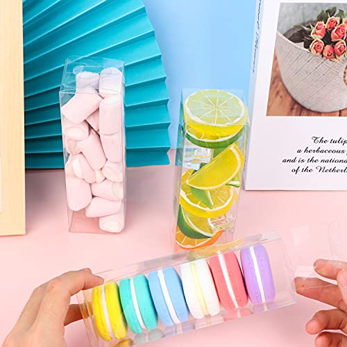 100 PCS Clear PET Plastic Storage Boxes Transparent Present Box Empty Containers Rectangle Cube Candy Chocolate Cookies Treat Case for Christmas,Wedding,Party,Baby Shower (2x2 x6 Inch) - size: 2x2x6 Inch (Pack of 100)