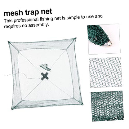 4Pcs Automatic Folding Fishing Net Portable Fishing Landing Net Foldable Mesh Trap for Crayfish Crab Minnow Freshwater and Saltwater