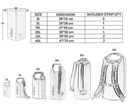 Unigear Dry Bag Waterproof, 2L/5L/10L/20L/30L/40L Floating and Lightweight Bags for Kayaking, Boating, Fishing, Swimming and Camping with Waterproof Phone Case - color: Yellow, size: 5L