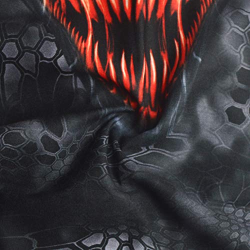 Obacle Bandana Face Mask Neck Gaiter Tube Mask Men Women for Sun Dust Protection - color: Teeth Red Black Face Mask