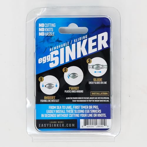 Removable & Knotless Fishing Weights for Saltwater Fishing, Tackle Sliding Sinkers for Line & Rod, Oval Fishing Equipment for Sea, Lake - size: 3oz