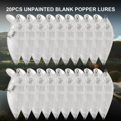 10pcs/20pcs Fishing Blanks Lures Kit Fishing Topwater Unpainted Swimbait Unpainted Crankbaits Hard Baits DIY Lure for Bass Salmon Trout Saltwater and Freshwater - color: A: 20pcs 0.28oz/8g