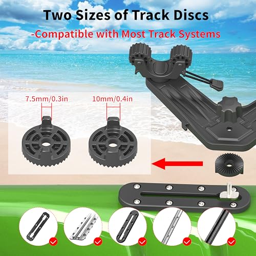 Huntury DoubleHeader Kayak Track Paddle Holder, Save Kayak Track Space, Kayak Paddle Clip, Kayak Track Mount Accessories, Kayak Oar/Fishing Net/Gaff Holder for Fishing, Kayak Fishing Accessories - color: Pack Of 1