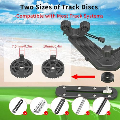 Huntury DoubleHeader Kayak Track Paddle Holder, Save Kayak Track Space, Kayak Paddle Clip, Kayak Track Mount Accessories, Kayak Oar/Fishing Net Holder for Fishing, Pack of 2 - color: Black